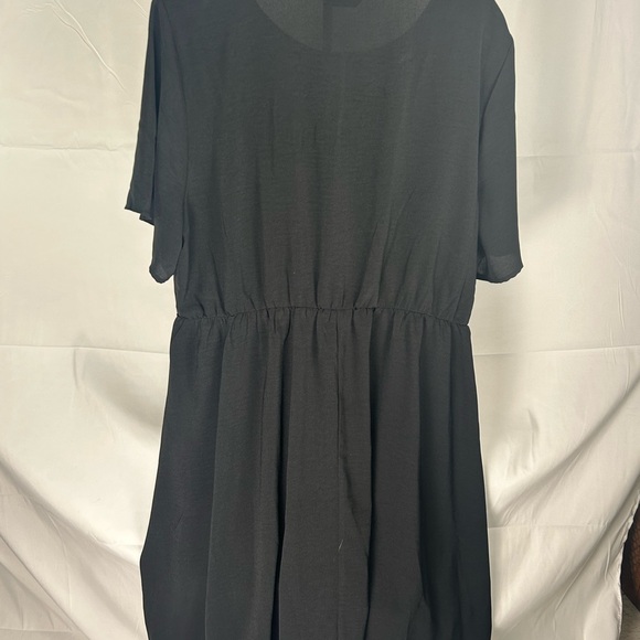 BloomChic Black Knee Length Dress with Red and Yellow Floral Embroidery - Picture 5 of 6